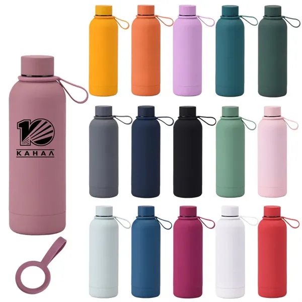 17 oz Stainless Steel Water Bottle with Strap - 17 oz Stainless Steel Water Bottle with Strap - Image 0 of 0
