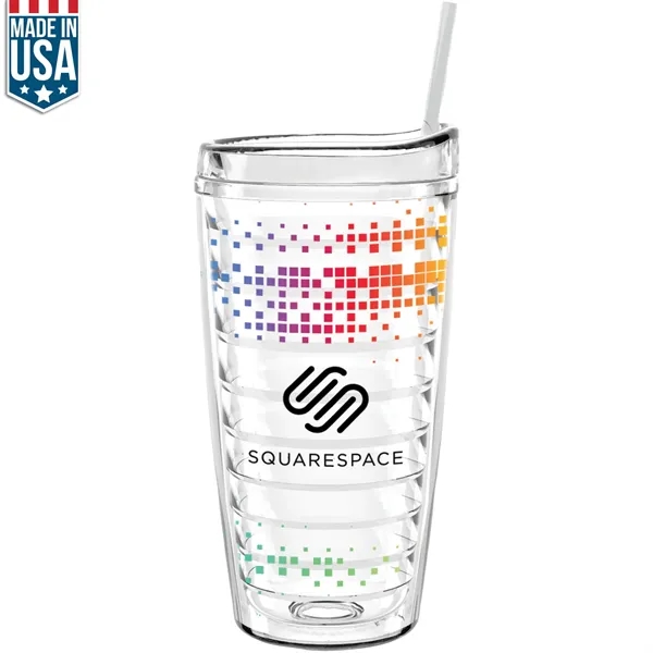 16 oz Made In The USA Tumbler w/ Lid  Straw