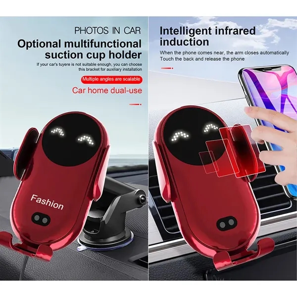 10W Fast Wireless Charger Smart Infrared Car Mobile Holder - 10W Fast Wireless Charger Smart Infrared Car Mobile Holder - Image 8 of 8