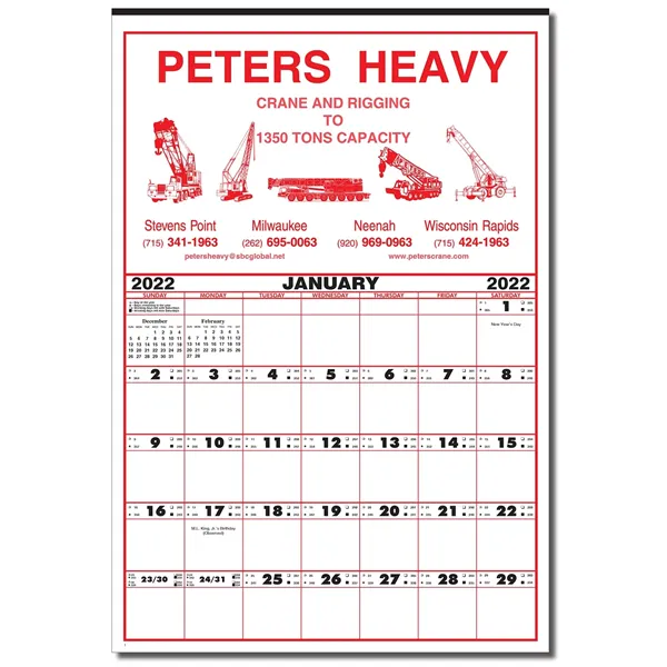 Contractor's Wall Calendar - Contractor's Wall Calendar - Image 0 of 0