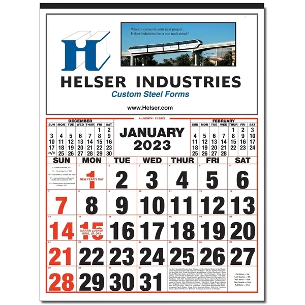 Mini Wall Calendars (Contractor, Memo, Big Number) - Mini Wall Calendars (Contractor, Memo, Big Number) - Image 0 of 2