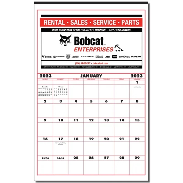 Large Contractor's Commercial Wall Calendar - Large Contractor's Commercial Wall Calendar - Image 0 of 0