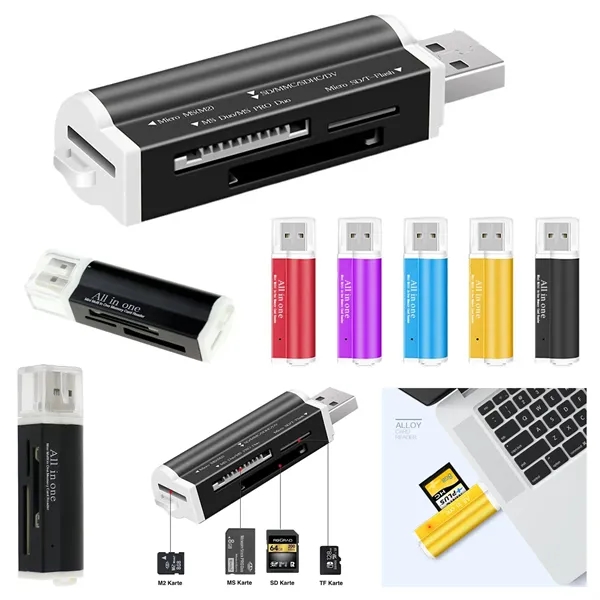 Portable USB 2.0 4 in 1 Memory Multi Card Reader - Portable USB 2.0 4 in 1 Memory Multi Card Reader - Image 1 of 8