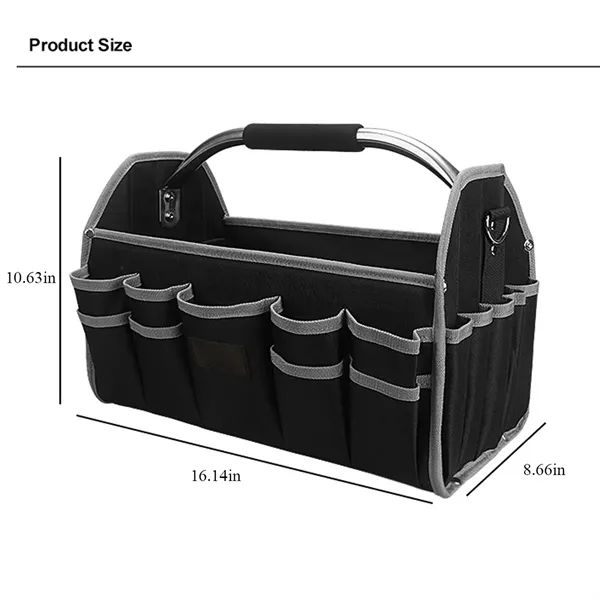 Open Top Tool Tote Bag Organizer with Handle Carrier - Open Top Tool Tote Bag Organizer with Handle Carrier - Image 1 of 7