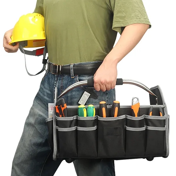Open Top Tool Tote Bag Organizer with Handle Carrier - Open Top Tool Tote Bag Organizer with Handle Carrier - Image 5 of 7