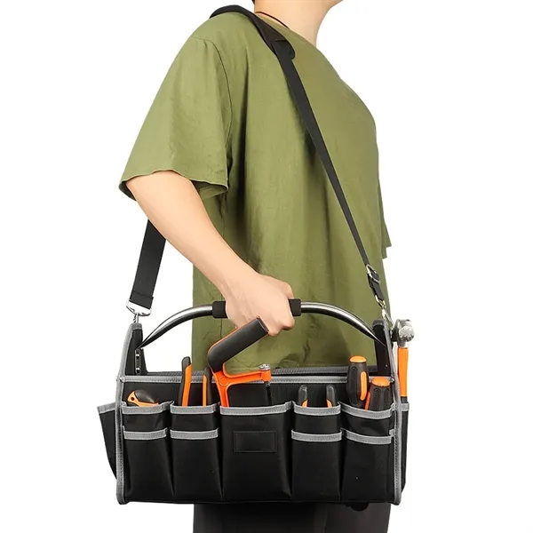 Open Top Tool Tote Bag Organizer with Handle Carrier - Open Top Tool Tote Bag Organizer with Handle Carrier - Image 6 of 7