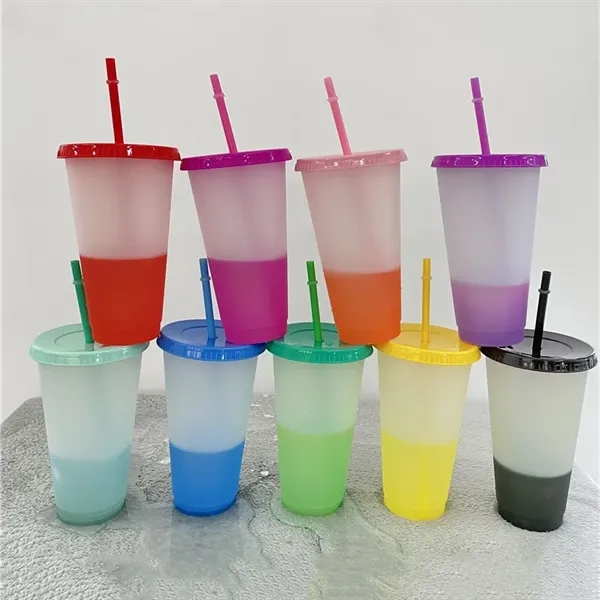 Color Changing Cups with Lids Straws 710ML - Color Changing Cups with Lids Straws 710ML - Image 3 of 6