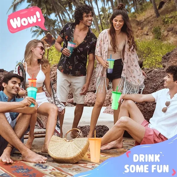 Color Changing Cups with Lids Straws 710ML - Color Changing Cups with Lids Straws 710ML - Image 4 of 6