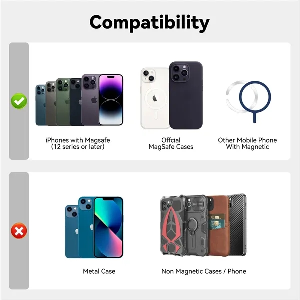 Magnetic Wallet Cell Phone Card Sleeves for  iPhone 15/14/13 - Magnetic Wallet Cell Phone Card Sleeves for  iPhone 15/14/13 - Image 4 of 7