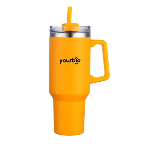 40 Oz. Stainless Steel Travel Mug with Handle and Straw - 40 Oz. Stainless Steel Travel Mug with Handle and Straw - Image 10 of 12