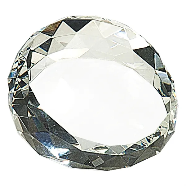 Clear Round Crystal Facet Paperweight Award - Clear Round Crystal Facet Paperweight Award - Image 1 of 1