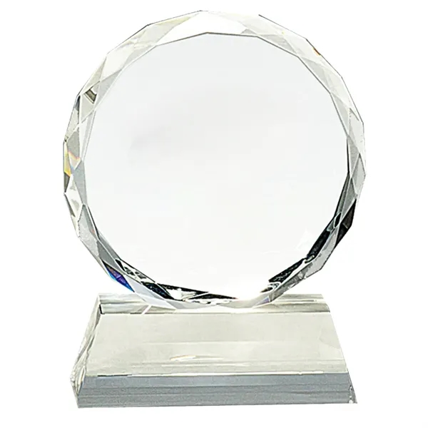 Round Facet Crystal on Clear Pedestal Base Awards - Round Facet Crystal on Clear Pedestal Base Awards - Image 1 of 1