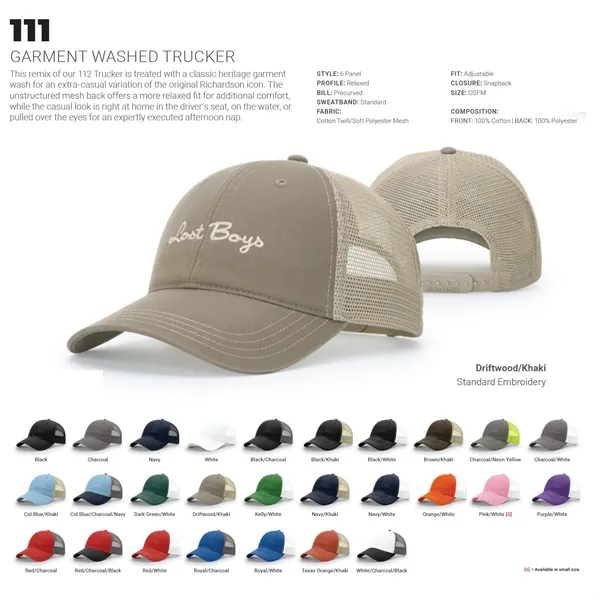 Richardson Garment Washed Trucker Cap - Richardson Garment Washed Trucker Cap - Image 1 of 28