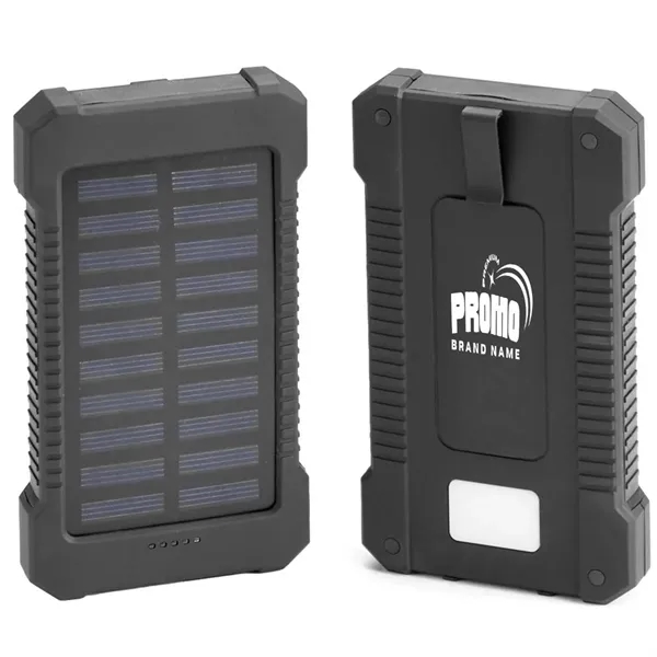 10,000-mAh Solar Power Bank W/ Flashlight compass Carabiner - 10,000-mAh Solar Power Bank W/ Flashlight compass Carabiner - Image 0 of 12