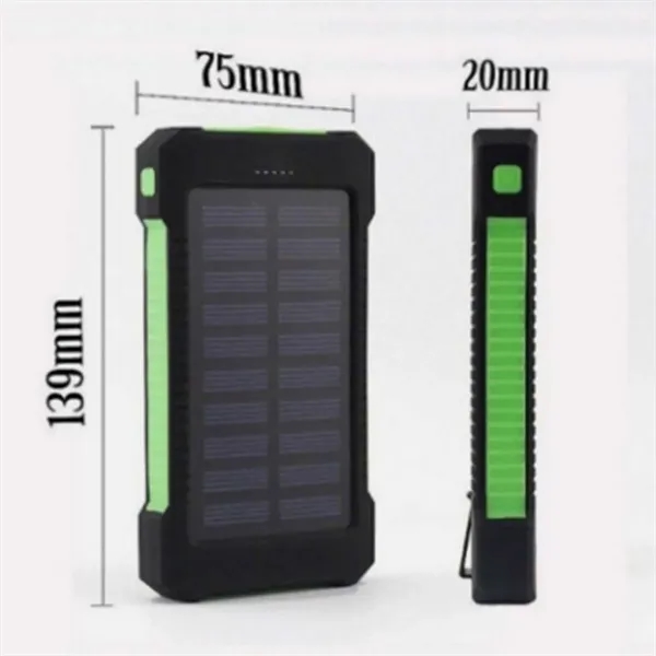 10,000-mAh Solar Power Bank W/ Flashlight compass Carabiner - 10,000-mAh Solar Power Bank W/ Flashlight compass Carabiner - Image 2 of 12