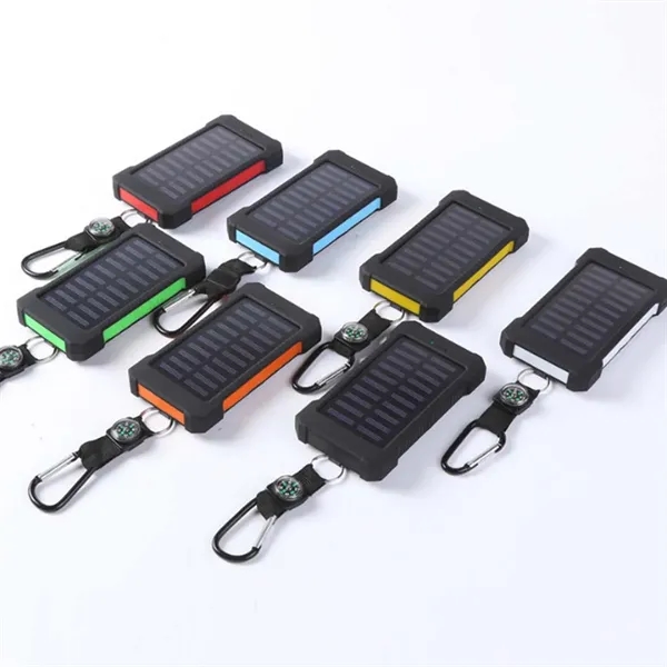 10,000-mAh Solar Power Bank W/ Flashlight compass Carabiner - 10,000-mAh Solar Power Bank W/ Flashlight compass Carabiner - Image 4 of 12