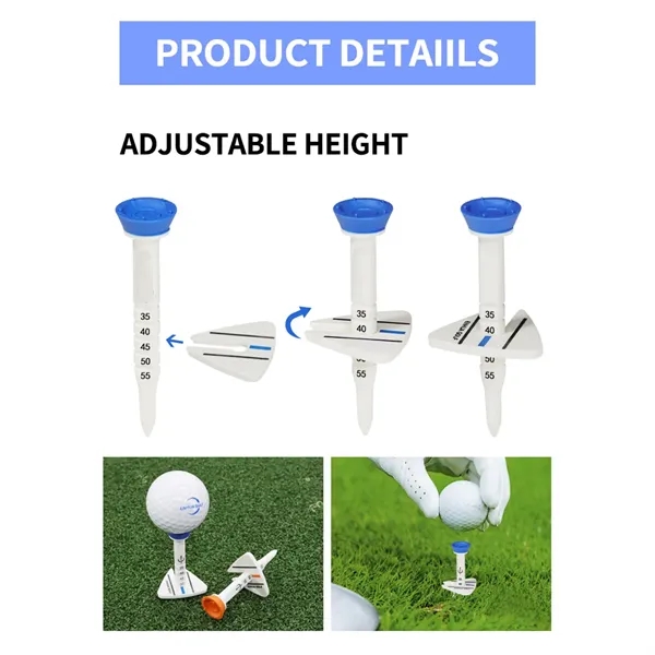 Golf Tees Adjustable Height Triangular Directional Design - Golf Tees Adjustable Height Triangular Directional Design - Image 4 of 5