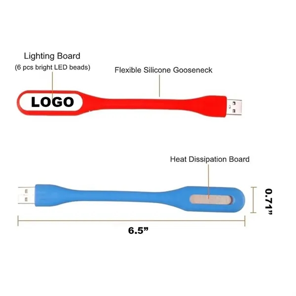 6 1/2" PVC Mini Flexible USB Laptop Notebook Keyboard Light - 6 1/2" PVC Mini Flexible USB Laptop Notebook Keyboard Light - Image 2 of 3
