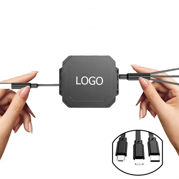 3-in-1 High Speed Retractable USB Mobile Charging Cable 47" - 3-in-1 High Speed Retractable USB Mobile Charging Cable 47" - Image 2 of 3