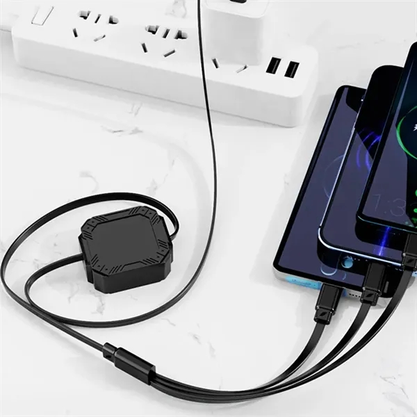 3-in-1 High Speed Retractable USB Mobile Charging Cable 47" - 3-in-1 High Speed Retractable USB Mobile Charging Cable 47" - Image 3 of 3