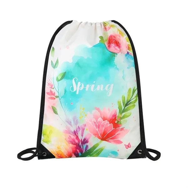 420D Heavy Duty Dye Sublimation Drawstring Backpack - 420D Heavy Duty Dye Sublimation Drawstring Backpack - Image 2 of 7