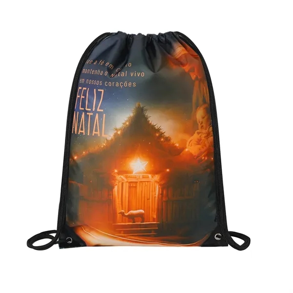 420D Heavy Duty Dye Sublimation Drawstring Backpack - 420D Heavy Duty Dye Sublimation Drawstring Backpack - Image 5 of 7