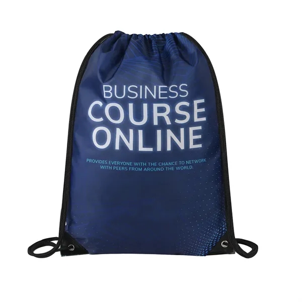 420D Heavy Duty Dye Sublimation Drawstring Backpack - 420D Heavy Duty Dye Sublimation Drawstring Backpack - Image 6 of 7