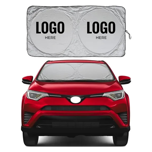 Car Windshield Sun Shade With Storage Pouch - Car Windshield Sun Shade With Storage Pouch - Image 0 of 4