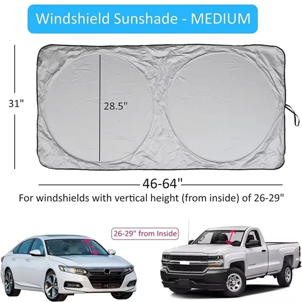 Car Windshield Sun Shade With Storage Pouch - Car Windshield Sun Shade With Storage Pouch - Image 3 of 4