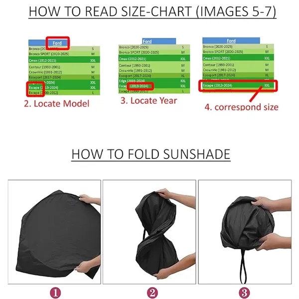 Car Windshield Sun Shade With Storage Pouch - Car Windshield Sun Shade With Storage Pouch - Image 4 of 4