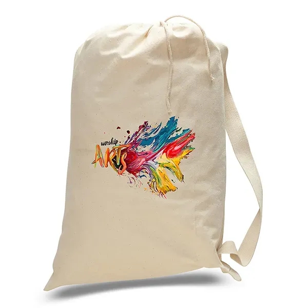 Custom Printed Drawstring Laundry Bag 12 OZ - Custom Printed Drawstring Laundry Bag 12 OZ - Image 0 of 4