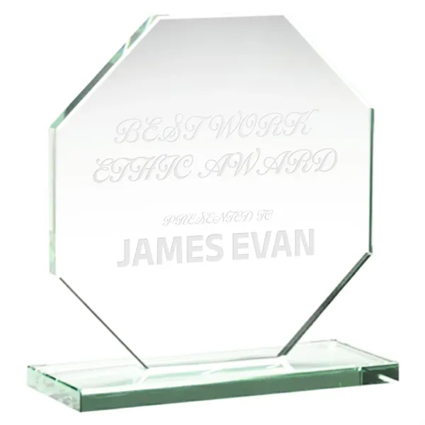 7.5" Octagon Jade Glass Award - 7.5" Octagon Jade Glass Award - Image 0 of 1