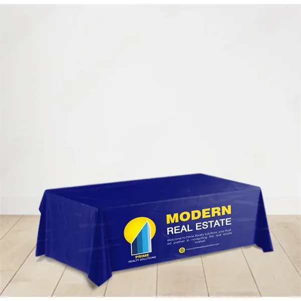 8' Custom Plastic Disposable Table Cover - Full Color - 8' Custom Plastic Disposable Table Cover - Full Color - Image 3 of 4