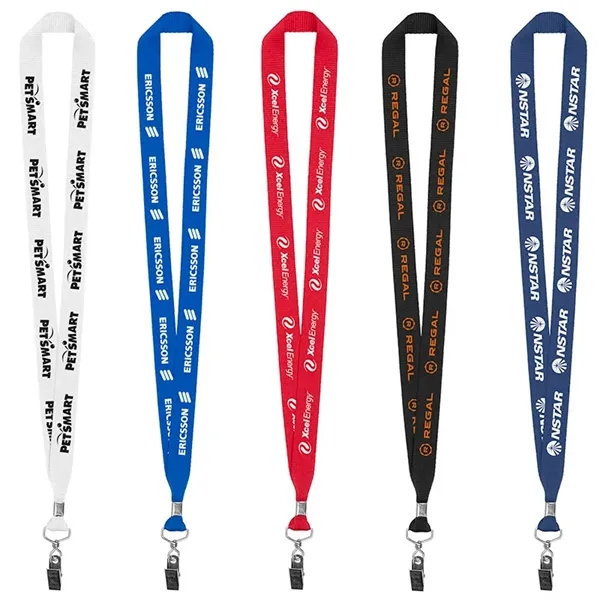 3/4" Eco Friendly rPET Lanyard with Bulldog Clip - 3/4" Eco Friendly rPET Lanyard with Bulldog Clip - Image 0 of 10