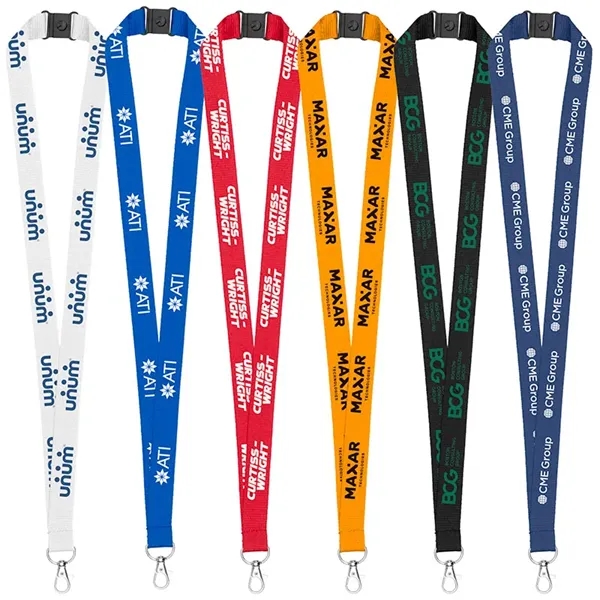 3/4" Eco Friendly rPET Lanyard with Safety Breakaway - 3/4" Eco Friendly rPET Lanyard with Safety Breakaway - Image 0 of 12