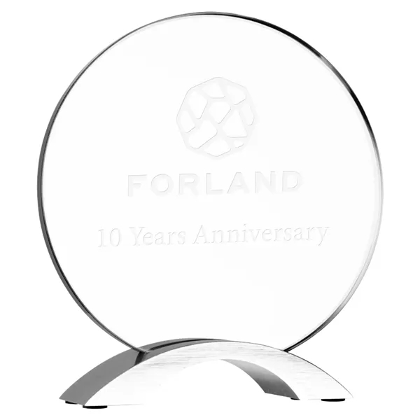 8.5" Round Cosmic Glass with Silver Base Award - 8.5" Round Cosmic Glass with Silver Base Award - Image 0 of 1