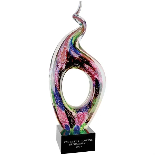 13.5" Twist Top Art Glass with Square Black Base Award - 13.5" Twist Top Art Glass with Square Black Base Award - Image 0 of 1