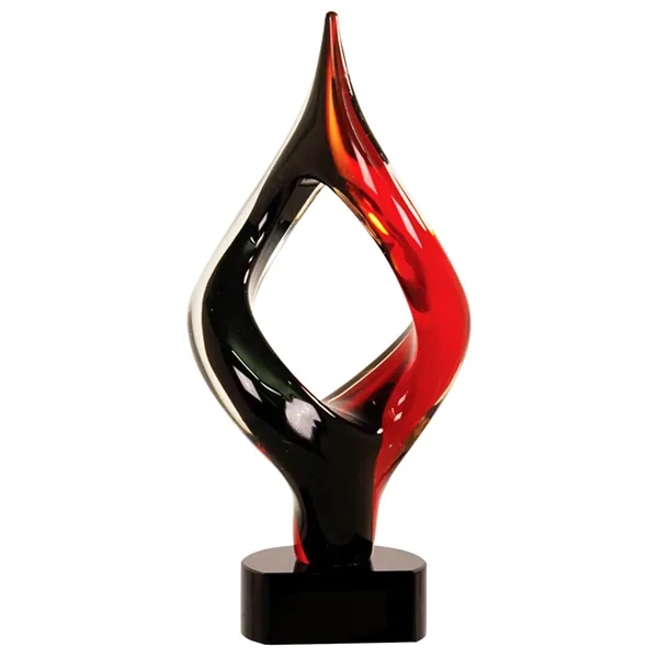 13.25" Red & Black Twist Art Glass Award - 13.25" Red & Black Twist Art Glass Award - Image 1 of 1