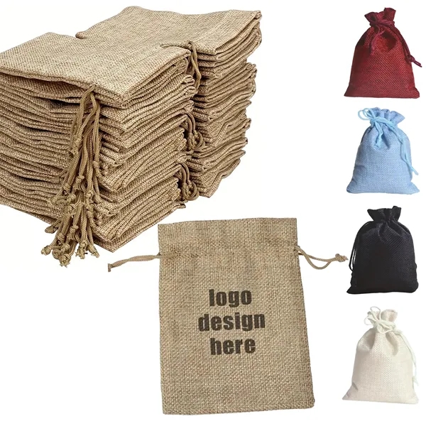 Stylish Burlap Bags Jewelry With Drawstring - Stylish Burlap Bags Jewelry With Drawstring - Image 0 of 9