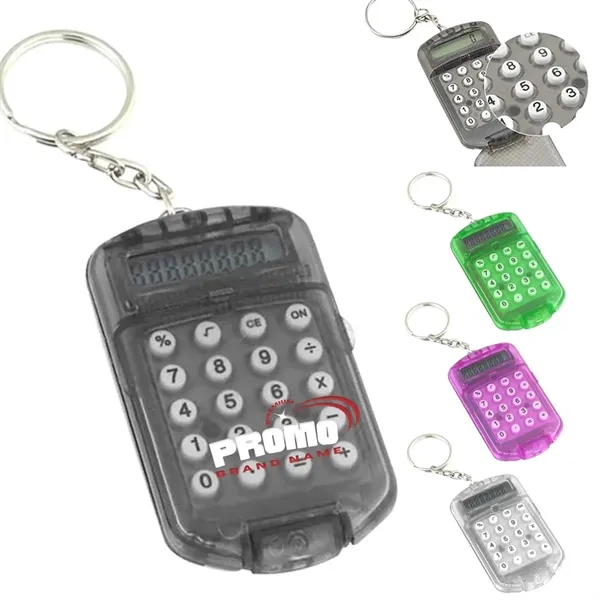 Portable Mini Pocket Electronic Calculator Key Ring Keychain - Portable Mini Pocket Electronic Calculator Key Ring Keychain - Image 0 of 5