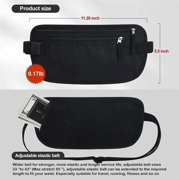 Slim Travel RFID Blocking Money Belt Conceal Waist Wallet - Slim Travel RFID Blocking Money Belt Conceal Waist Wallet - Image 1 of 3