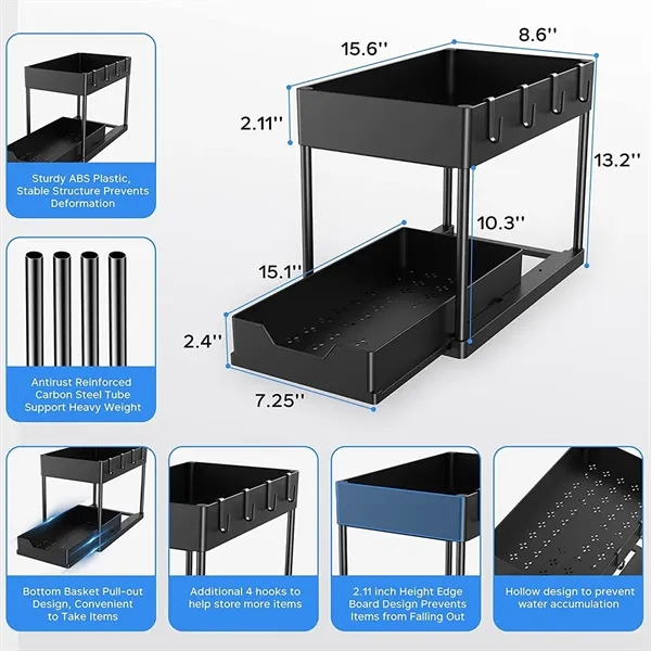 Double Sliding Under Sink Organizer - Double Sliding Under Sink Organizer - Image 1 of 4