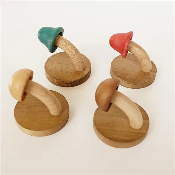 Natural Wooden Wall Hooks Mashroom Shape - Natural Wooden Wall Hooks Mashroom Shape - Image 2 of 5