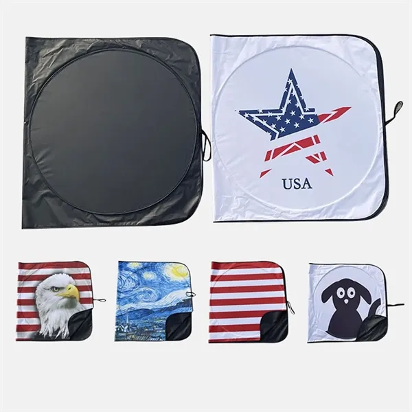 Polyester Car Windshield Sun Shade - Polyester Car Windshield Sun Shade - Image 1 of 4