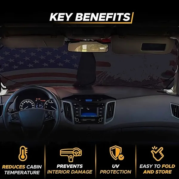 Polyester Car Windshield Sun Shade - Polyester Car Windshield Sun Shade - Image 4 of 4