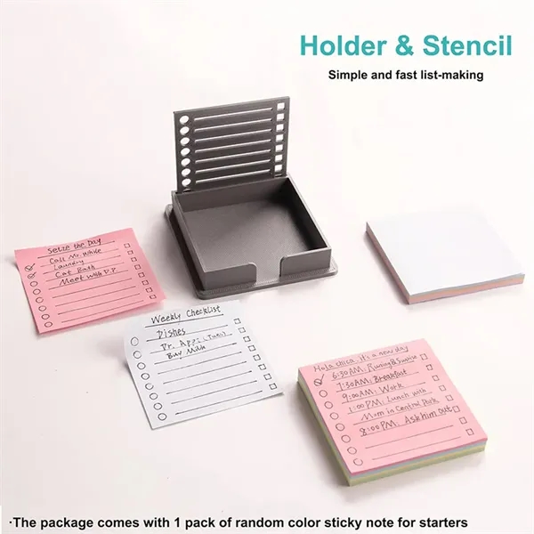 Sticky Note Holder With Stencil - Sticky Note Holder With Stencil - Image 4 of 4