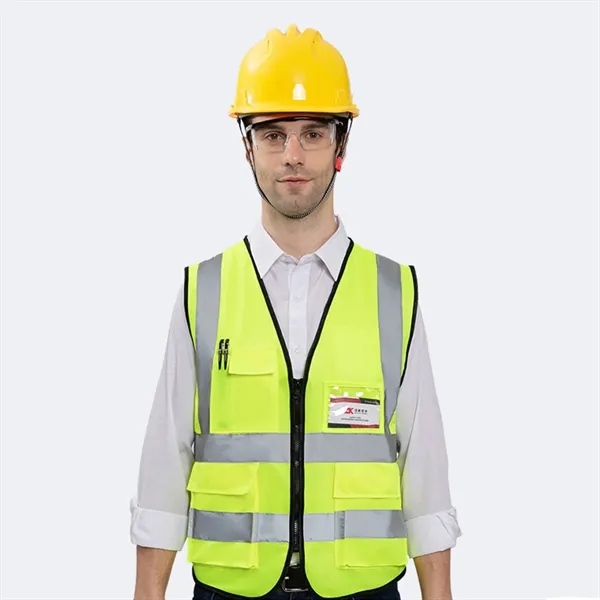 Construction Workers Safety Vest With Reflective Strips - Construction Workers Safety Vest With Reflective Strips - Image 1 of 4