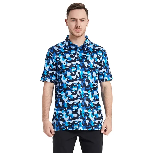 Men's Golf Polo Shirts Short Sleeve Striped - Men's Golf Polo Shirts Short Sleeve Striped - Image 1 of 5