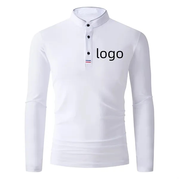 Damipow Mens Long Sleeve Polo - Damipow Mens Long Sleeve Polo - Image 0 of 4