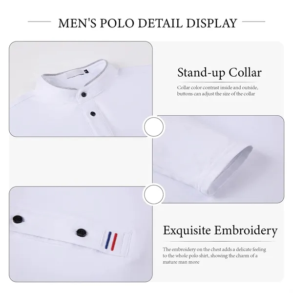 Damipow Mens Long Sleeve Polo - Damipow Mens Long Sleeve Polo - Image 3 of 4